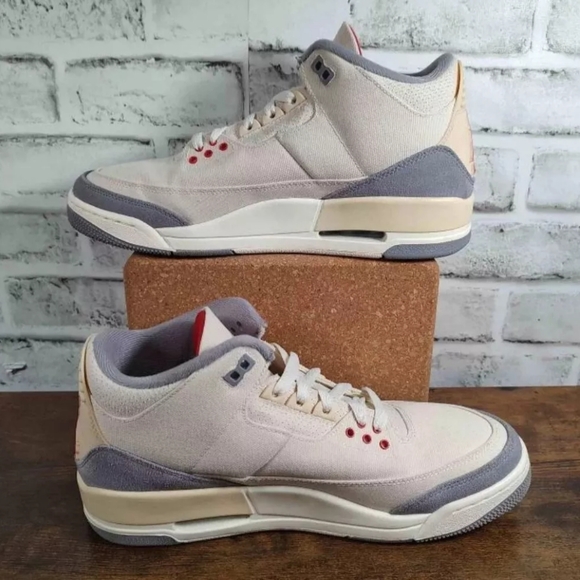 Air Jordan 3 Retro SE Muslin 2022 DH7139-100 Men's Size 9.5 VNDS W/Box - Picture 2 of 12